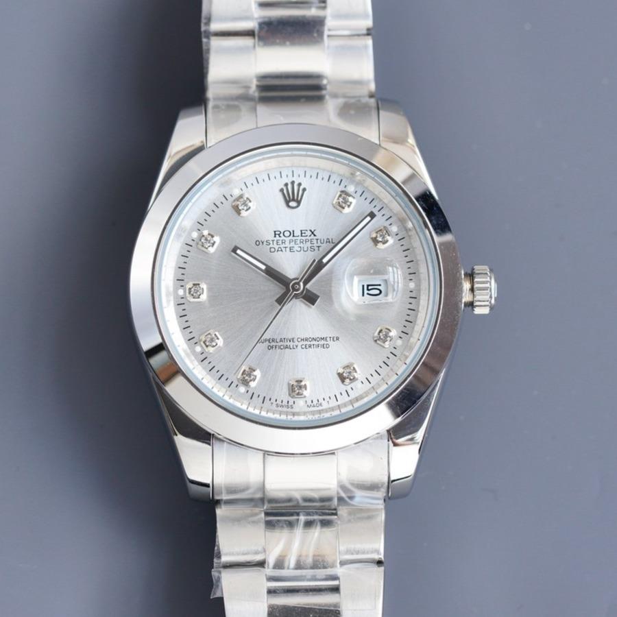 DATEJUST 41MM STEEL SMOOTH BEZEL DIAMOND NUMERALS