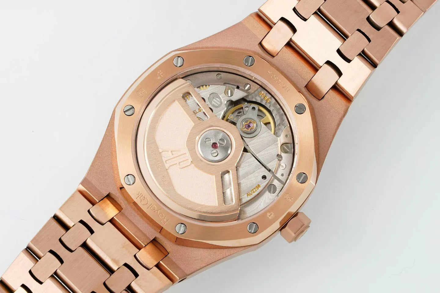 Audemars Piguet Royal Oak 34mm Pink Dial Pink Gold Case Diamond Bezel