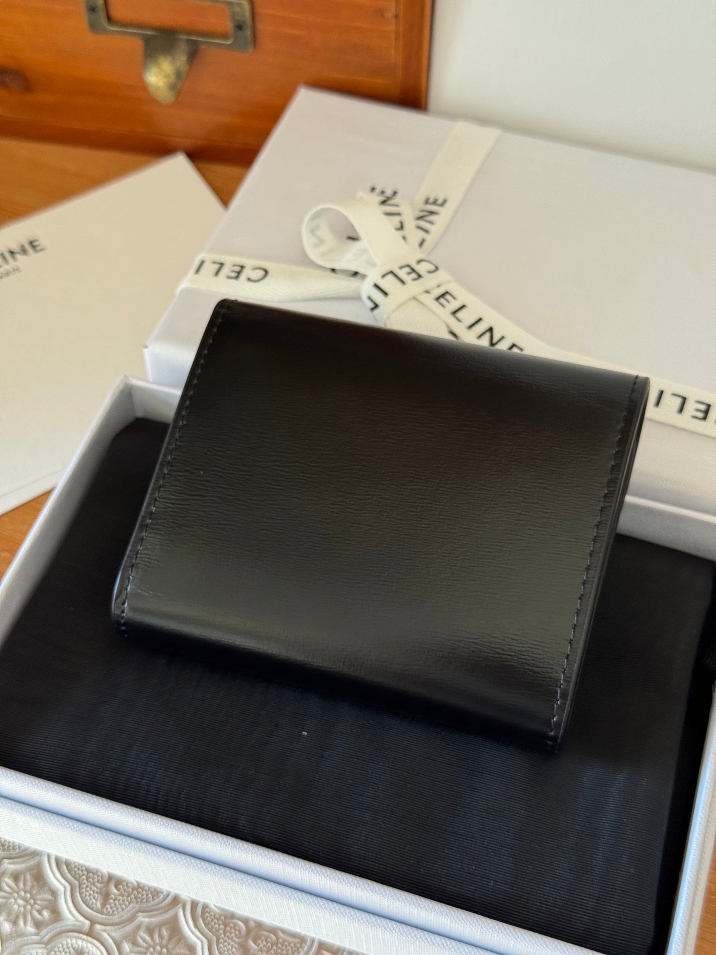 TRIOMPHE 10 CALFSKIN WALLET BLACK SLIVER