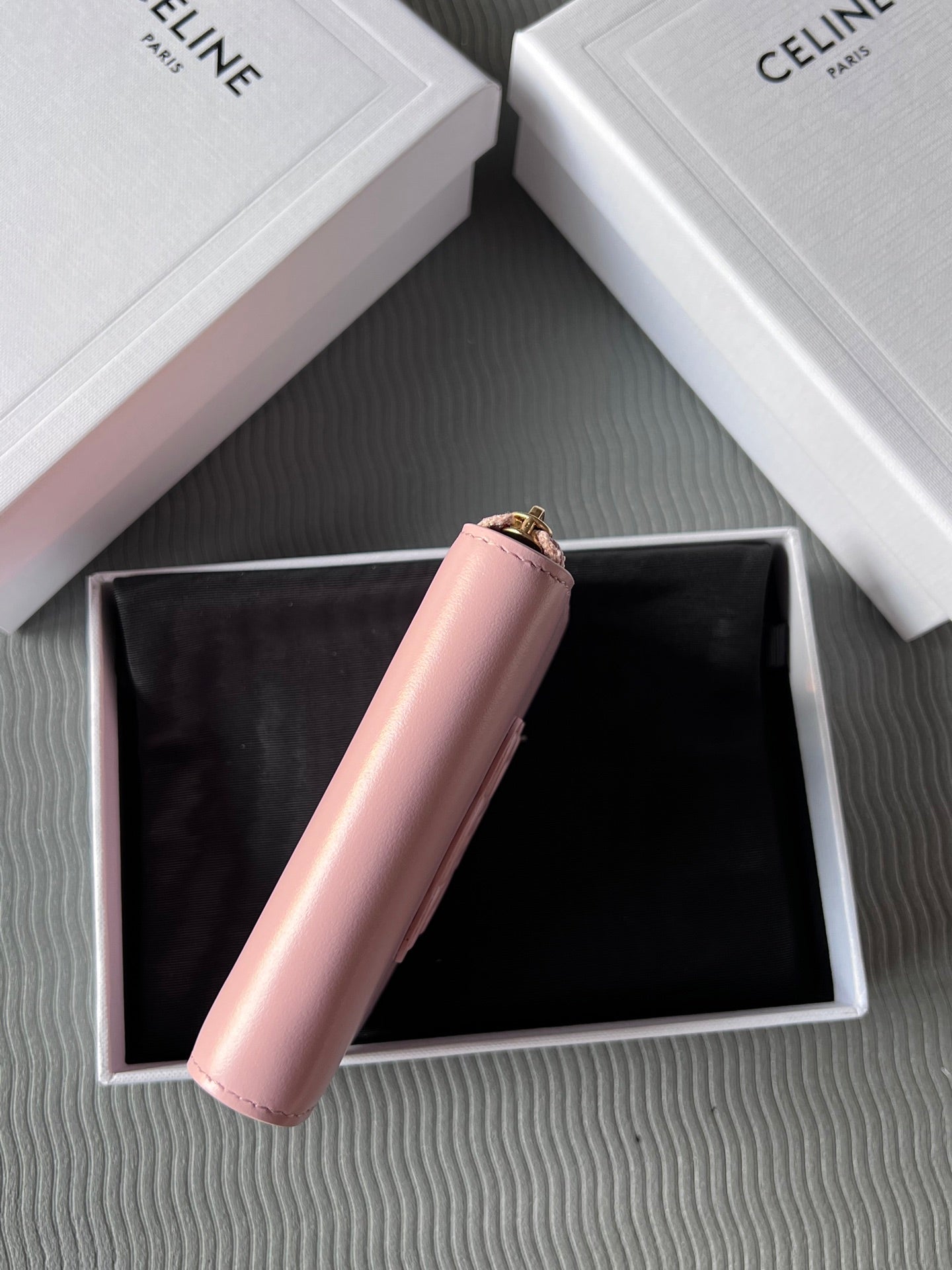 TRIOMPHE Compact Zipped Wallet Pink Cowhide Leather