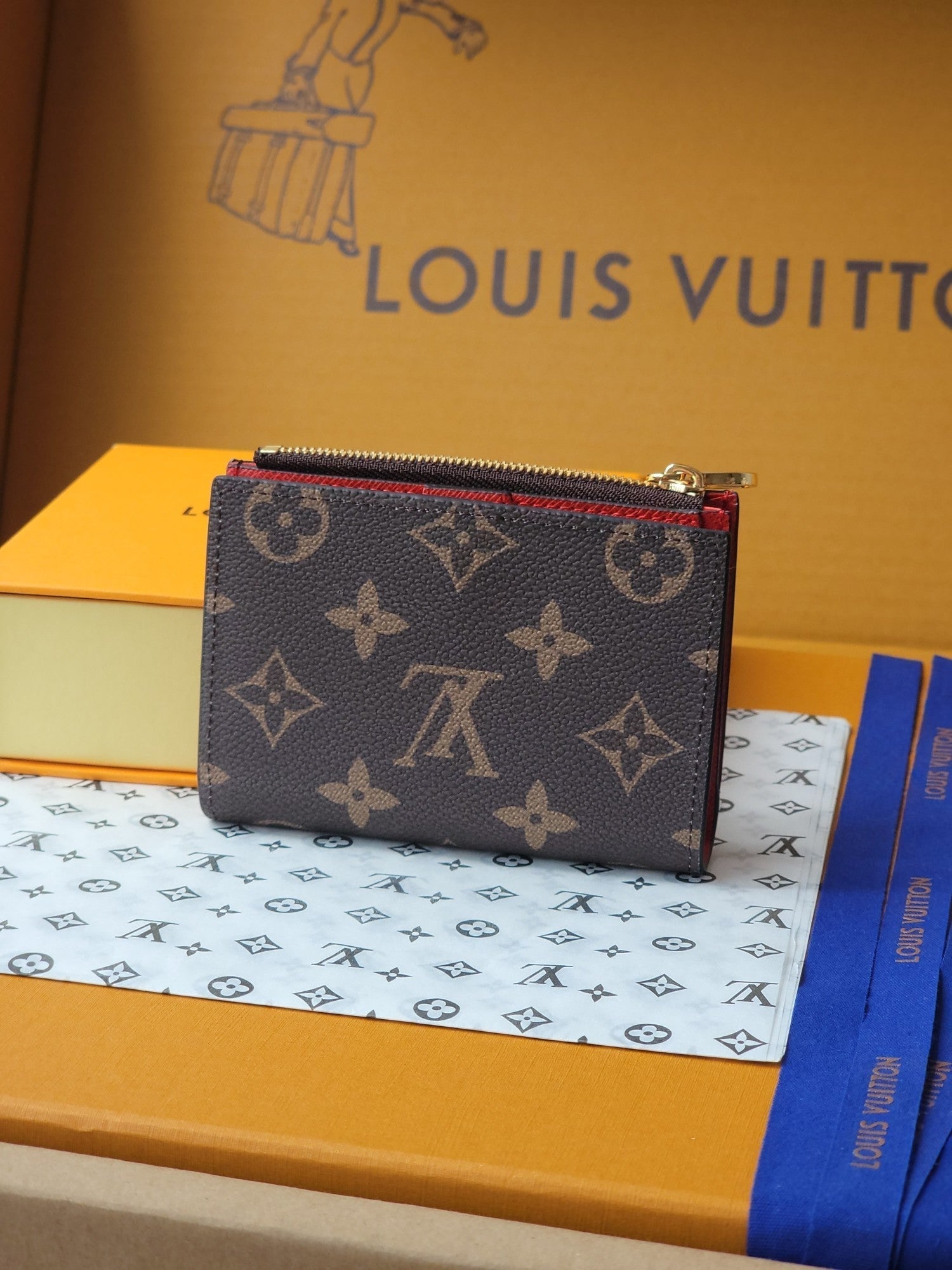 LV x TM Lisa Wallet Brown Monogram Canvas With Cherry Motif