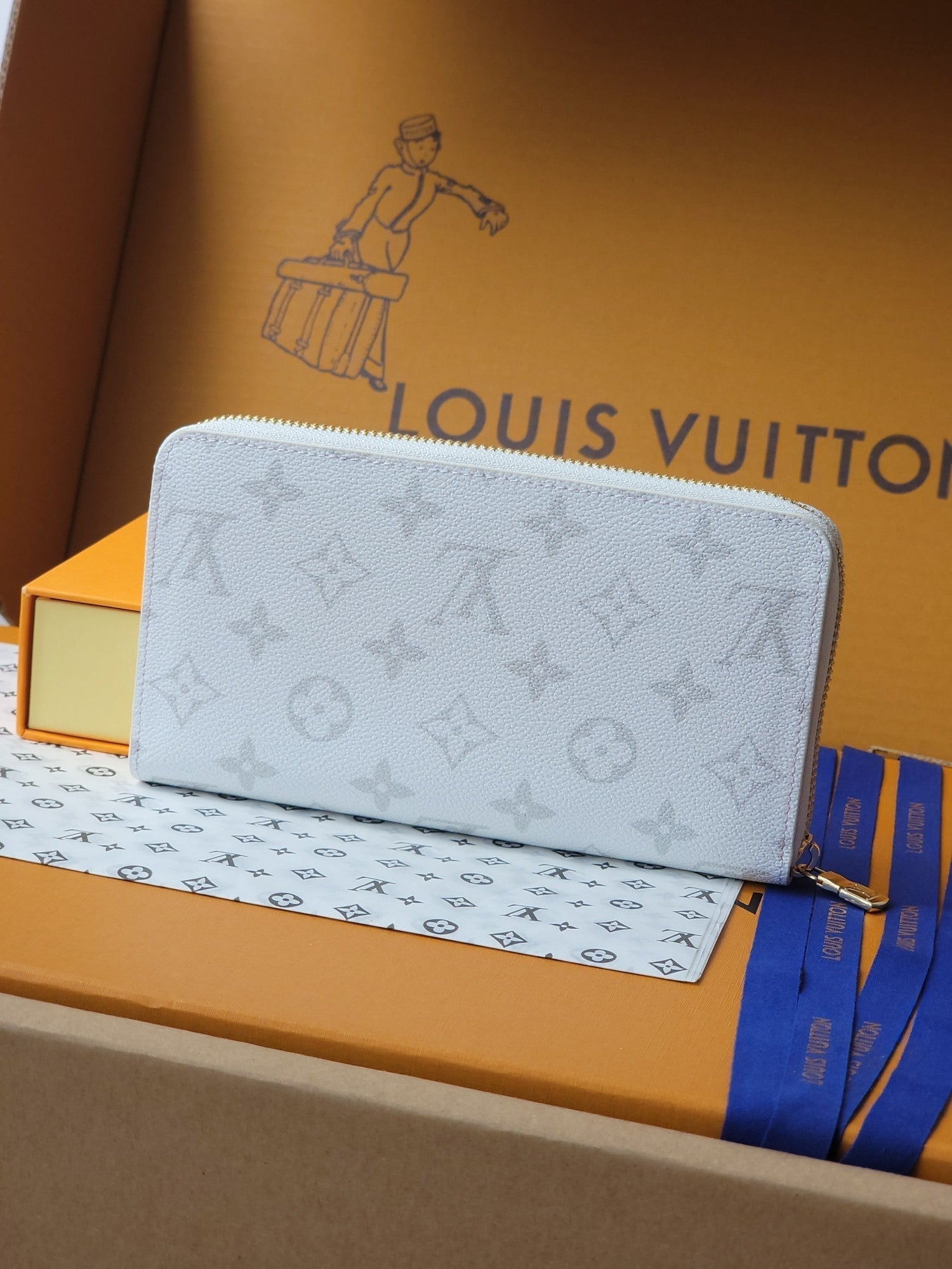 LV x TM Zippy Wallet White Monogram Canvas With Cherry Motif