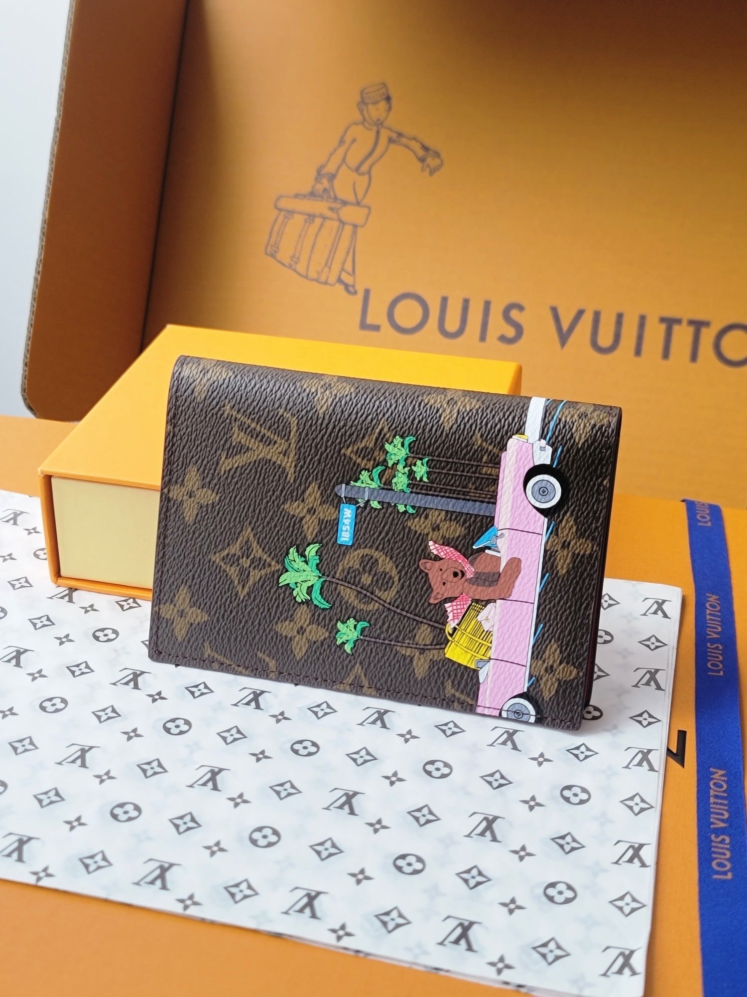 LV Passport Cover Pink Monogram Vivienne Fuchsia