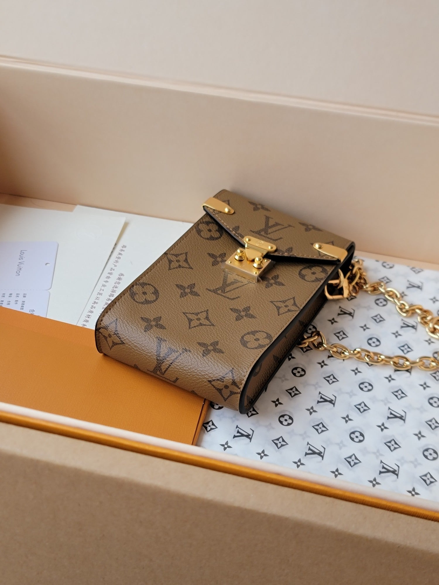 LV Phone Pouch Métis Light Brown Monogram Canvas GHW