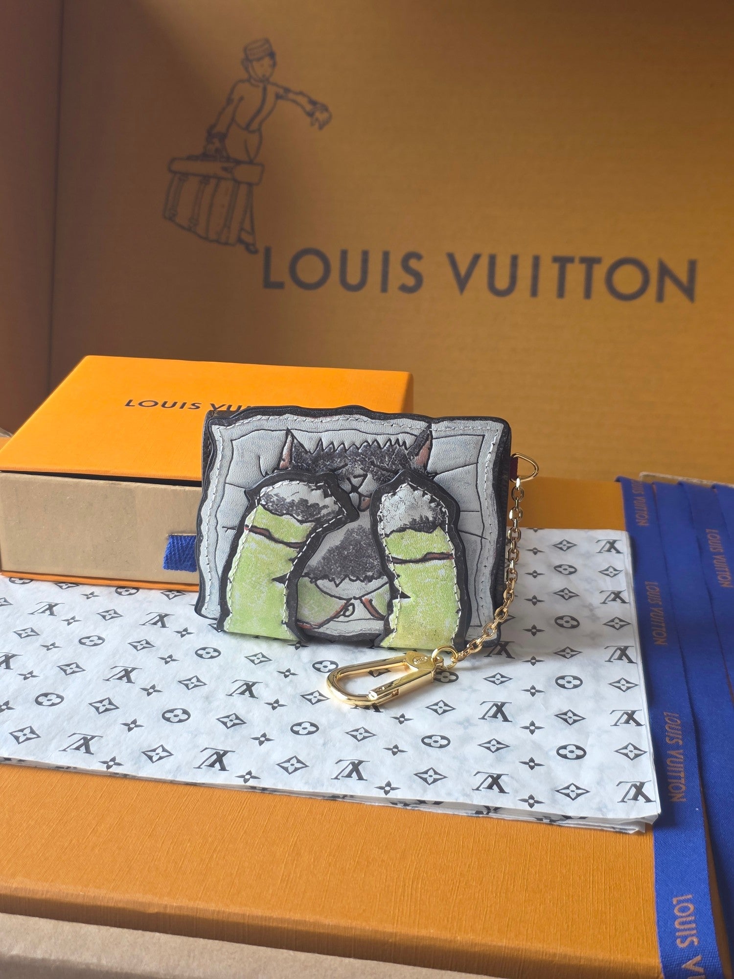 LV Pawket Purse Multicolor Cowhide Canvas