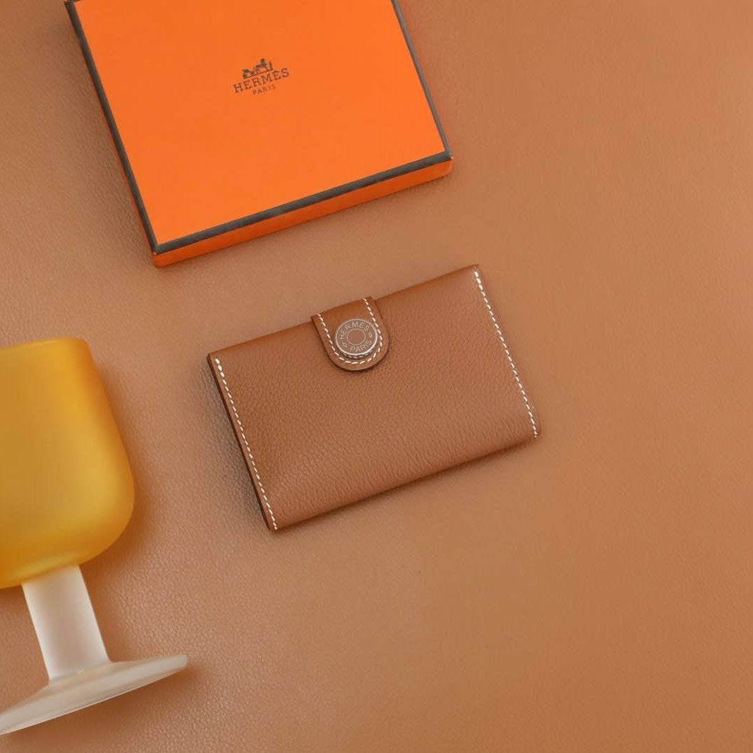 HM R.M.S Card Holder Brown Togo Leather 284473