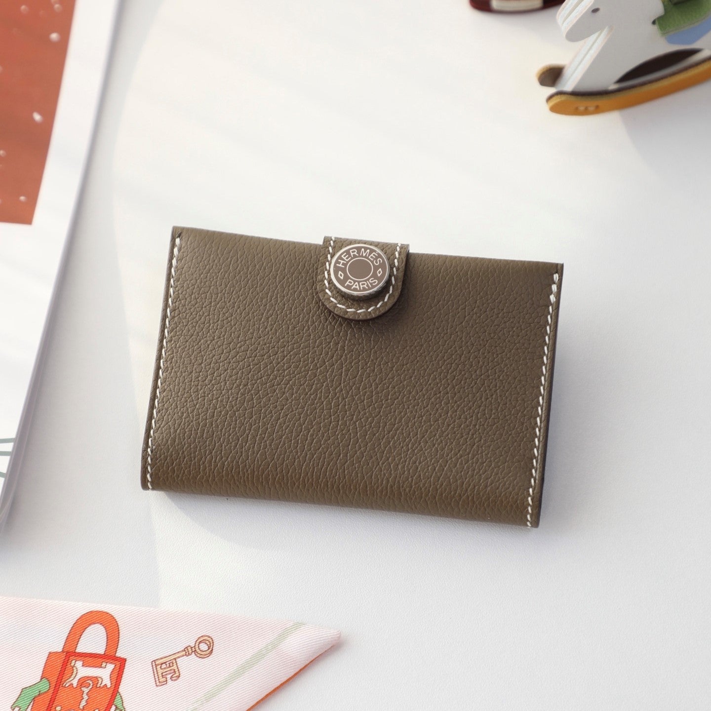 HM R.M.SCard Holder Taupe Togo Leather 284485