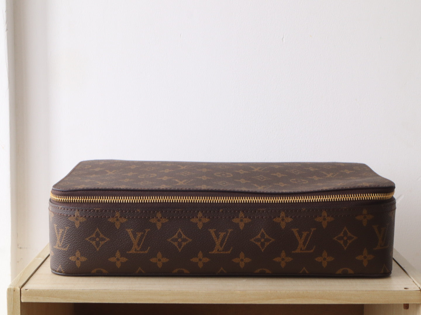 LV M43690 Packing Cube Brown Monogram Canvas & Cowhide