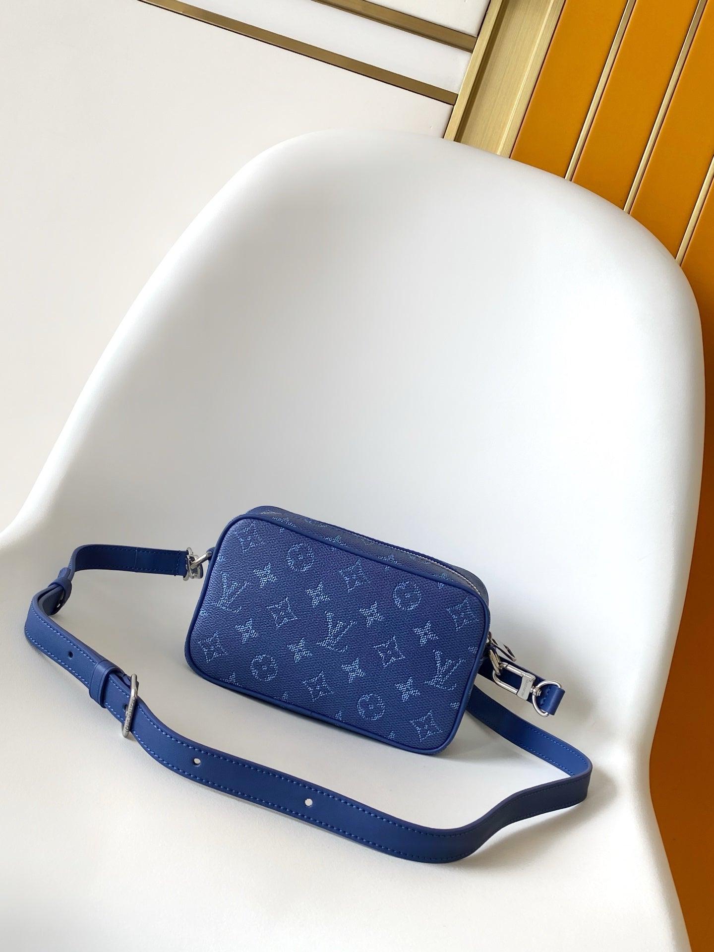 LV Trocadéro Wearable Wallet Dark Blue Monogram Heritage Coated Canvas